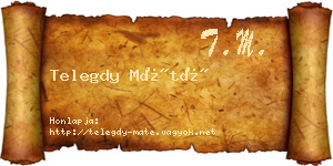 Telegdy Máté névjegykártya